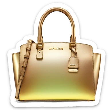 Realistic iridescent  gold ombre metallic michael kors satchel purse. sticker