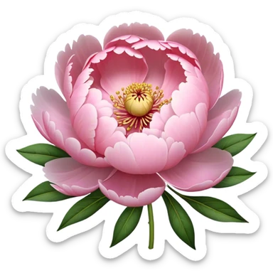 Pastel pink peony flower, bloom sticker