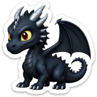 Un dragón furia nocturna mirando de frente animado  sticker