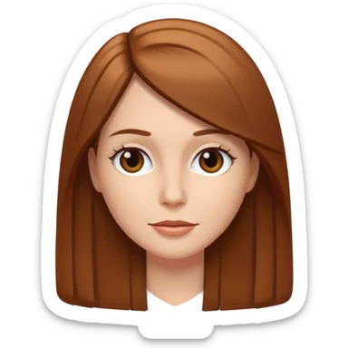 femme blanche brune avec des cheveux lisse sticker