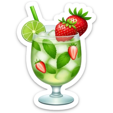 Mojito strawberry sticker