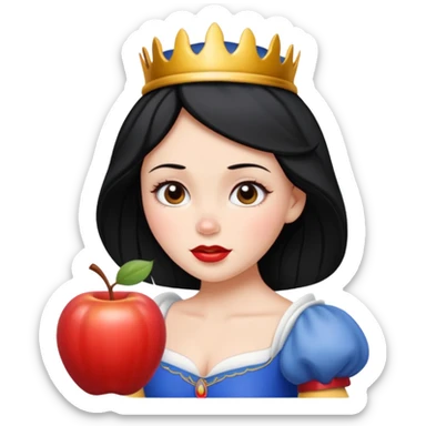 Snow white with obergine  sticker