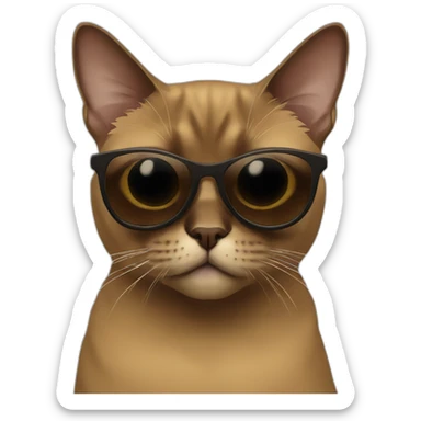 Burmese-Cat-Brown-with-Sunglasses sticker