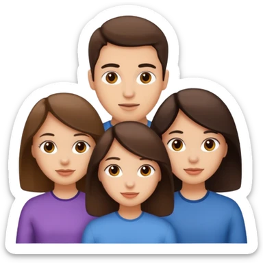 2 girls 1 guy brunettes  sticker