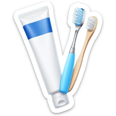toothpaste and toothbrush sticker