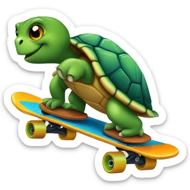 Turtle on a skateboard  sticker