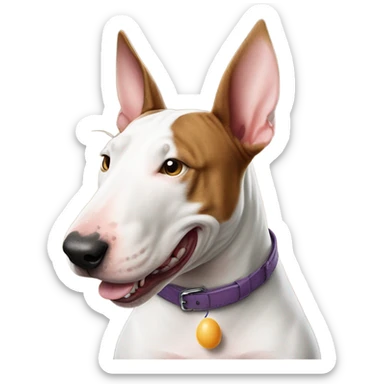 Bull terrier sticking tongue out sticker