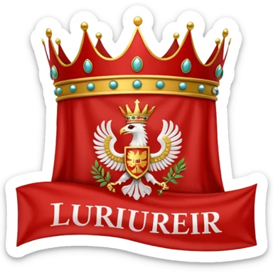 peux tu me générer le drapeau de l'empire romain en mode emoji drapeau basique avec une couronne de l'aurier et avec un texte SPQR au milieux sticker