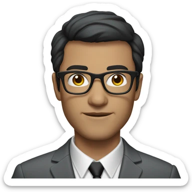 Lee Wetherington has Short black hair with gray on the sides, wearing black rectangular glasses and a grey suit with no tie sticker