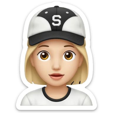 black baseball cap  sticker