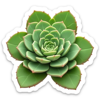 Cinematic Realistic Succulent Emoji, Compact and plump, with fleshy leaves arranged in rosettes of various shapes. The soft, green leaves glow with a gentle radiance, exuding a sense of calm and tranquility. Soft glowing outline, capturing the essence of resilience and beauty in a blossoming succulent! sticker
