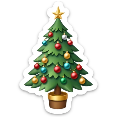 christmas tree, view from above sticker