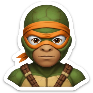 Mbappe with Ninja Turtles mask sticker