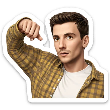 realistic male portrait in shirt sticker