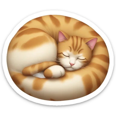 Sleeping cat rolled it's body like a ball sticker
