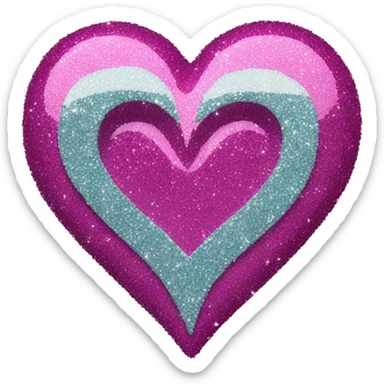 Glitter heart  sticker