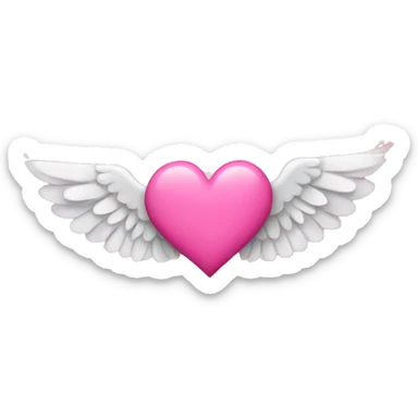 Pink hearts with wings sticker
