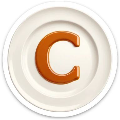 A modern icon of a white ceramic plate with a refined sauce drizzle shaped like the letter C, subtly expressing the CatchTable brand identity. Use a sleek, minimal style.
The sauce drizzle should include a color #FF3D00.
Soft shadows, simple lines, high-end visual mood. sticker