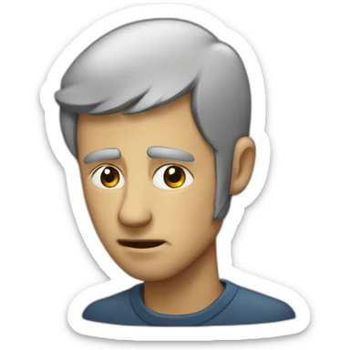 a man crying like fontain on a computer sticker