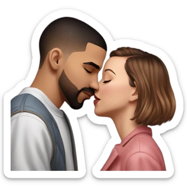 drake kissing Millie Bobby Brown sticker