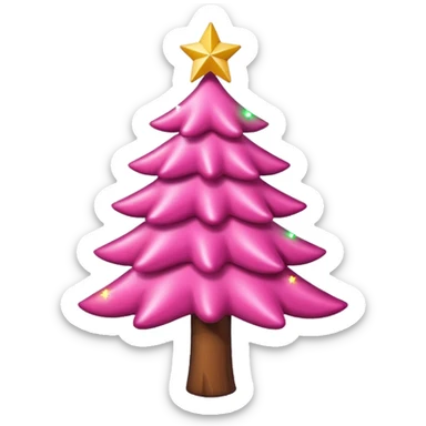 Crea un arbol de navidad en color rosa que parezca de caramelo Agrega luces navideñas has que la estrella brille sticker