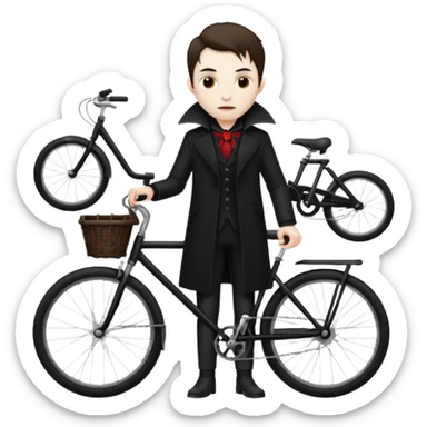 vampire stand back of the bicycle. sticker