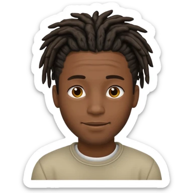 A black guy with short dreads trying to keep a straight face  sticker