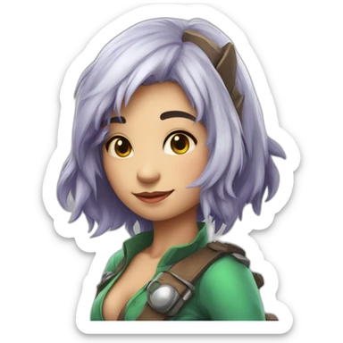 a cute girl cosplay dinosaurm sticker