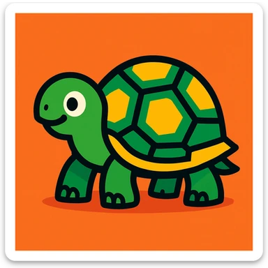 vibrant cartoon style turtle sticker