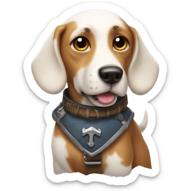 a dog with rpg sticker