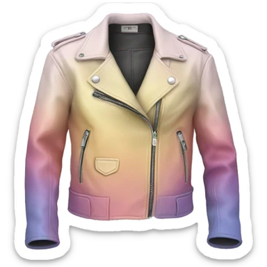 Realistic isolated pastel ombre open fashion leather jacket.. sticker