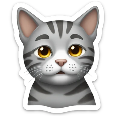 sleepy grey tabby sticker