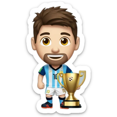 messi con la copa del mundo sticker