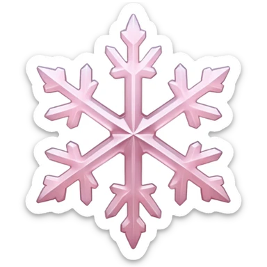 snow flake pale pink 3d icy translucent texture sticker