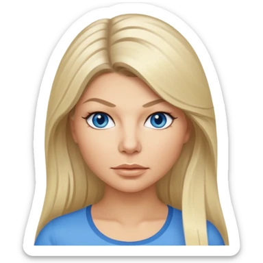 Fergie with blue eyes, long light blonde hair sticker