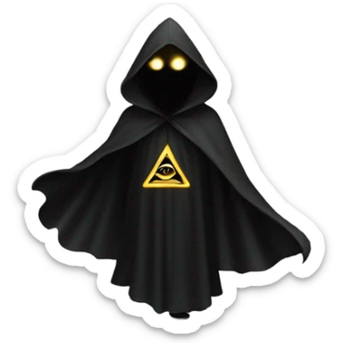 illuminati shadow figure standing in black cloak sticker