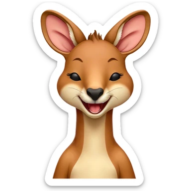 Cinematic Cute Yawning Adult Red Kangaroo Portrait Emoji, Head tilted slightly with a dramatic, wide-open yawn, showcasing a sturdy, reddish form with a distinct red kangaroo-shaped head, a relaxed elongated snout, and sleepy, half-closed eyes, Simplified yet irresistibly adorable features, highly detailed, glowing with a soft, cozy outback glow, high shine, relaxed yet expressive, stylized with a dash of whimsical charm, soft glowing outline, capturing the essence of a drowsy yet affectionate kangaroo that appears ready to stretch and yawn its way out of the screen! sticker