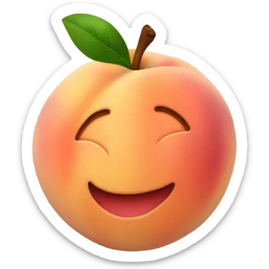 A peach with hand prints sticker