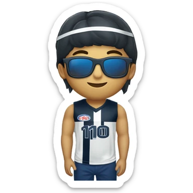 Camiseta alianza lima con lentes cabello oscuro sticker