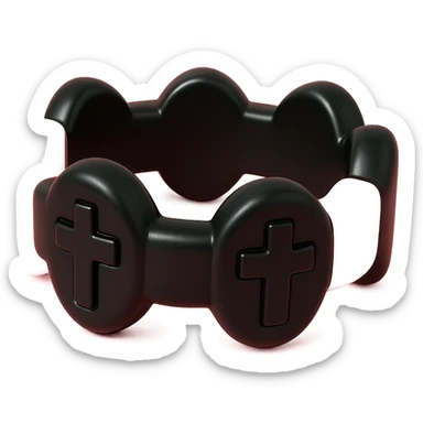 BLACKPINK-inspired gothic bracelet, no hearts, vinyl figure style, glossy and bold, black and pink colors sticker