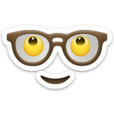 Yellow round Emoji with specs  sticker