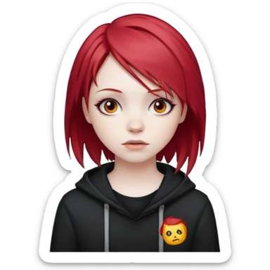 emo girl with red hair sticker