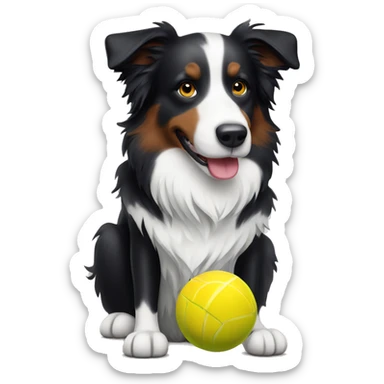 border collie with ball  sticker