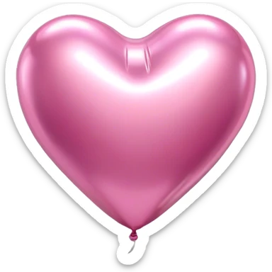 beautiful aesthetic realistic metallic heart-shaped balloon in pink color  sticker