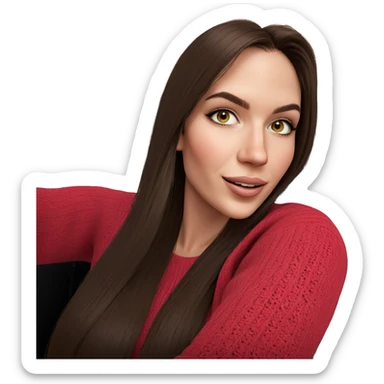 smiling girl in sweater sticker
