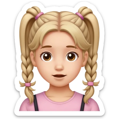 She's a girl, but she raises her hair in pigtails to make it cute sticker