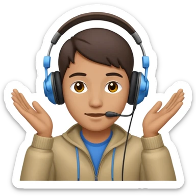 Person listening to music using headphones sticker