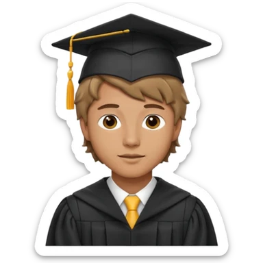 male graduate with tan skin, short wavy hair sticker