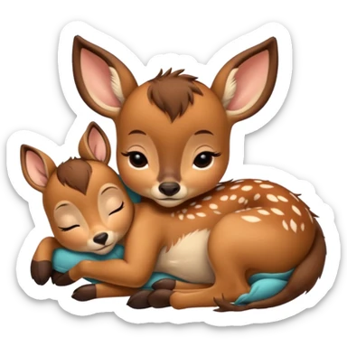 cute baby bambi sleeping sticker