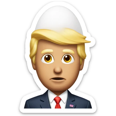 donald trump with egg plan on head sticker